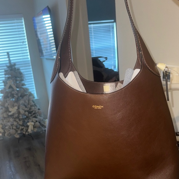 Coach Brooklyn Dark Brown Leather Shoulder Bag - Picture 7 of 9